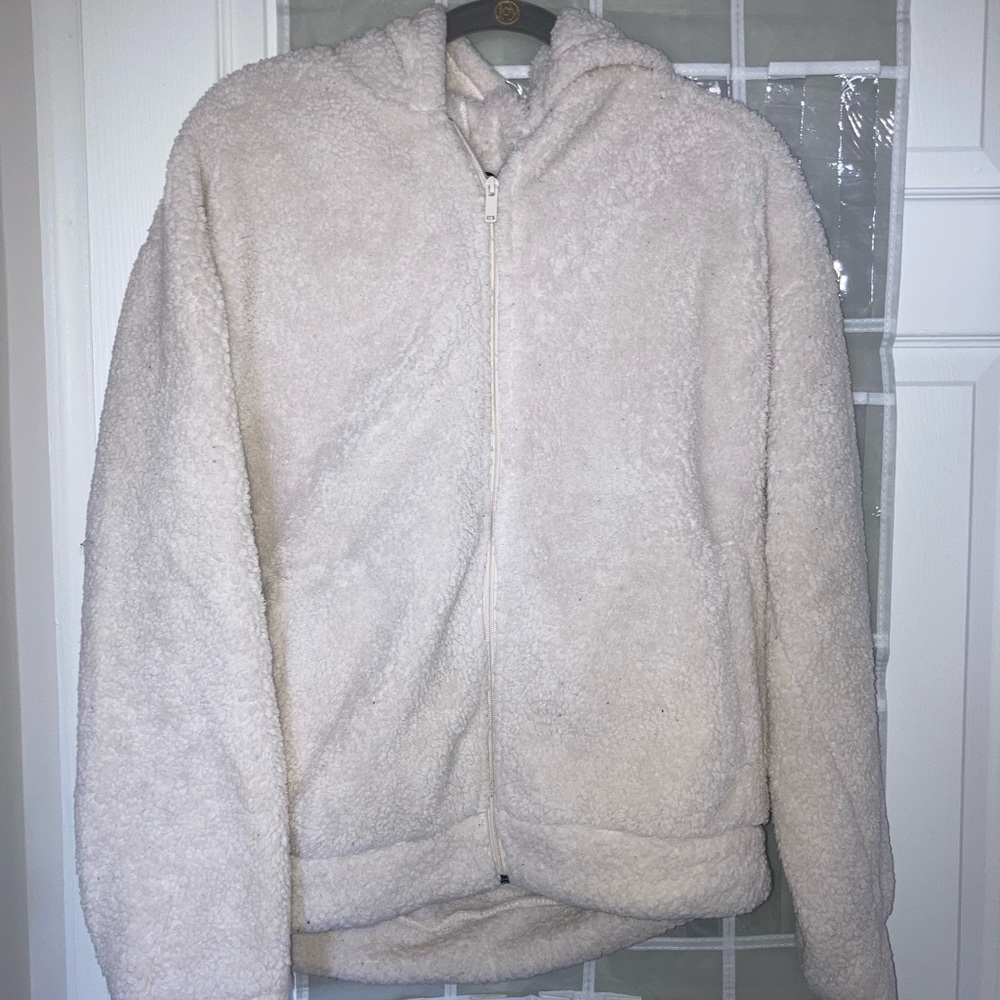 White fluffy hoodie